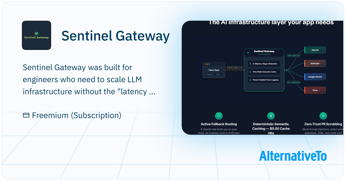 Sentinel Native Components Sentinel Gateway: A high-performance, Go-native AI gateway for secure ...