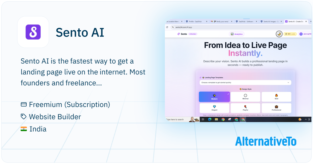 Sento AI: Describe your product in one sentence and AI builds a ...