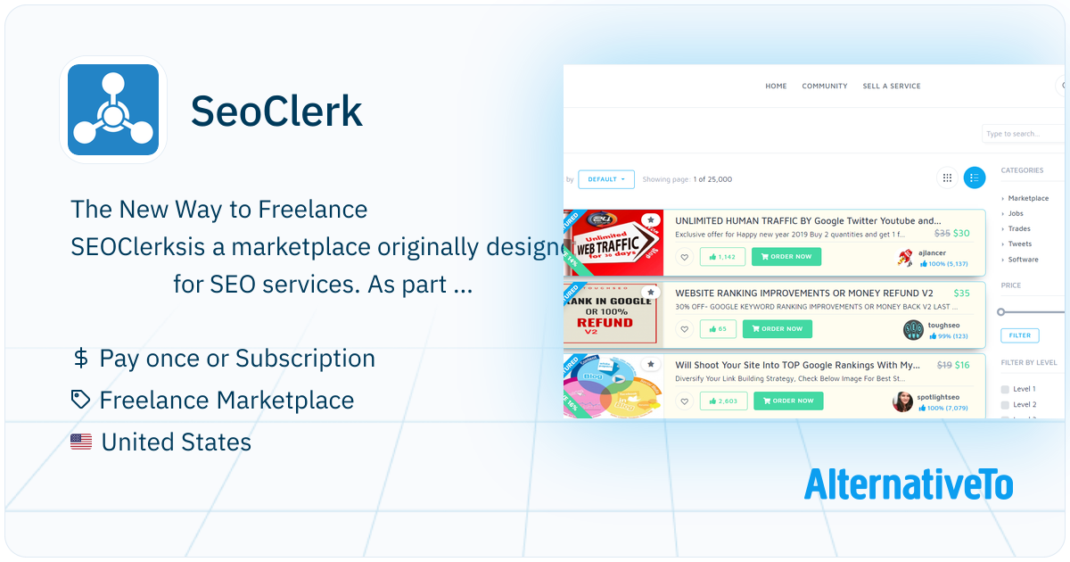 SeoClerk Marketplace for digital freelance and microtask services