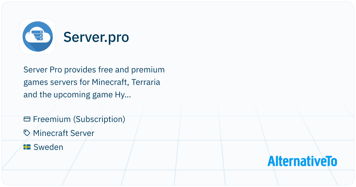 Server.pro: Free and premium game servers for Minecraft, Terraria and ...