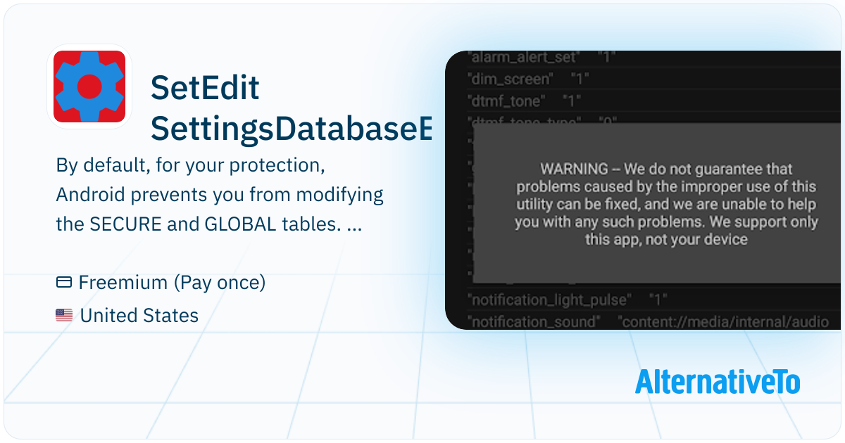 Setedit SetEdit SettingsDatabaseEditor: By default, for your protection ...