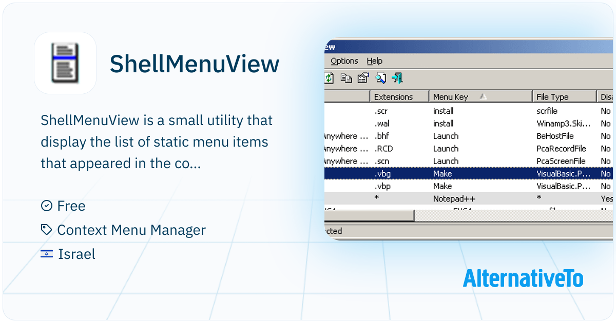 ShellMenuView: Small utility that display the | AlternativeTo
