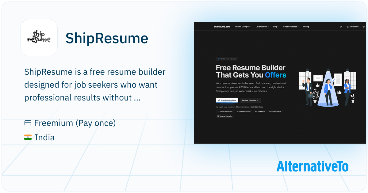 ShipResume Free resume builder with AI powered features and no