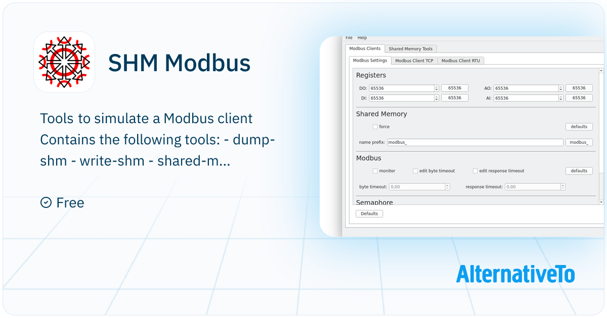 Modsim Modbus Client SHM Modbus: A collection of applications to simulate a Modbus client ...