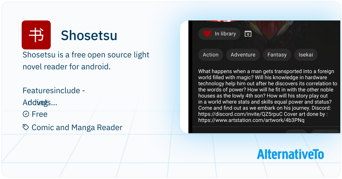 Shosetsu: Open source light novel reader for android | AlternativeTo