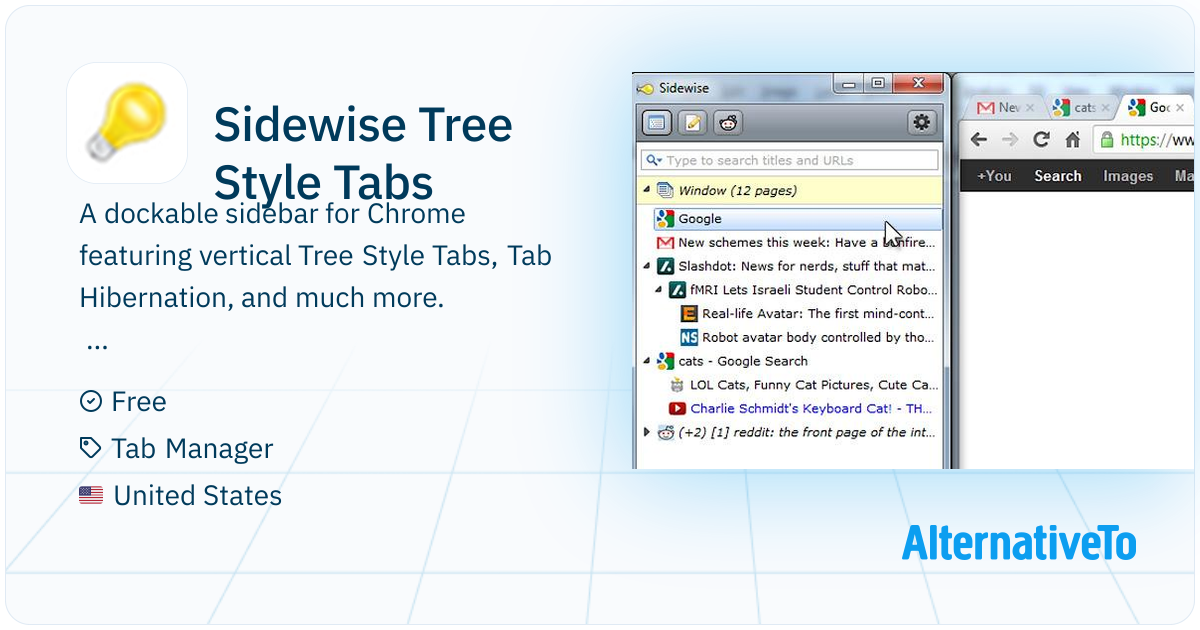 Sidewise Tree Style Tabs: A dockable sidebar for Chrome featuring ...