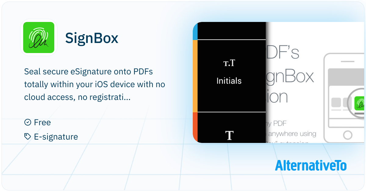 Signbox Adalah SignBox: Seal secure eSignature onto PDFs totally within | AlternativeTo