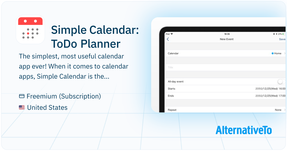 Simple Calendar: ToDo Planner: A free organizer for all your activities ...