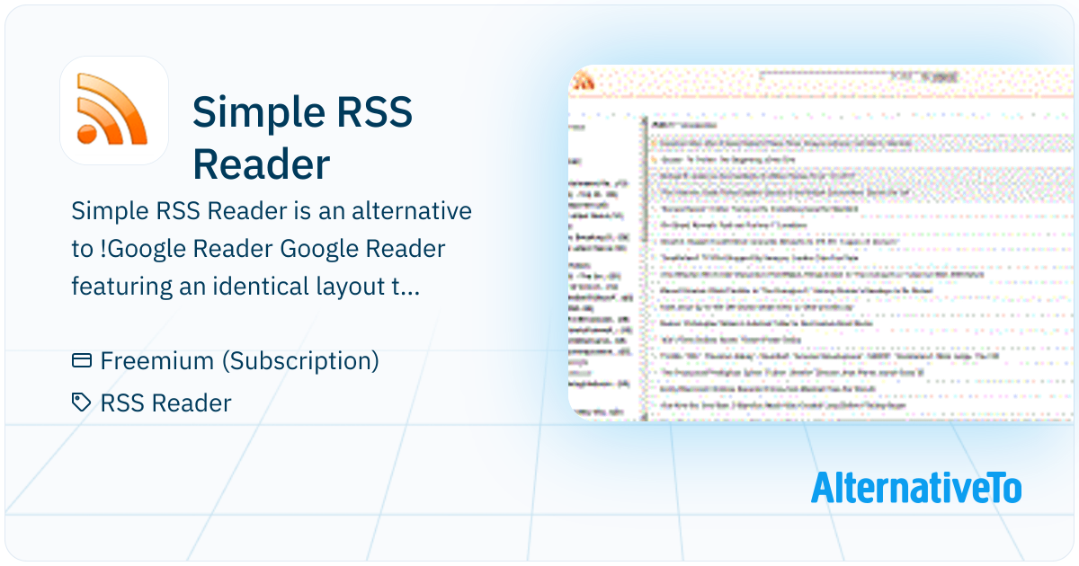 Simple RSS Reader: Alternative to | AlternativeTo