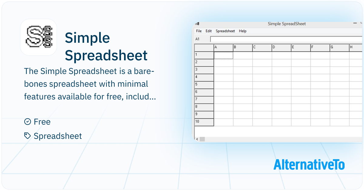 Simple Spreadsheet Activity Simple Spreadsheet: The Simple Spreadsheet is a bare-bones | AlternativeTo