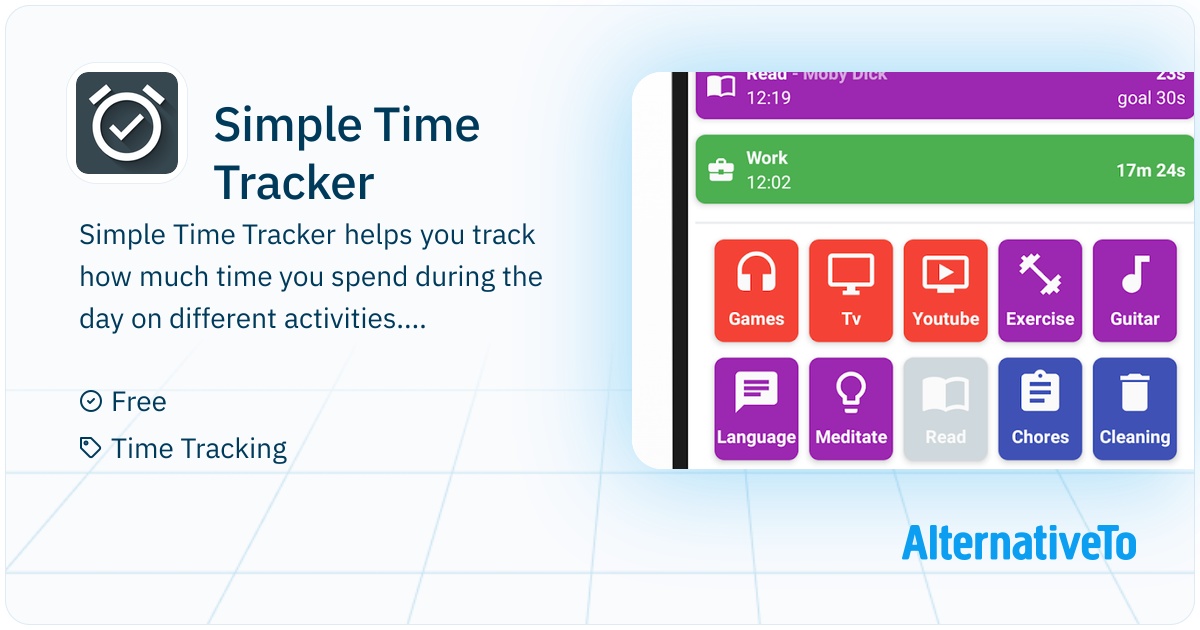 Simple Time Tracker: Helps you track how much time | AlternativeTo