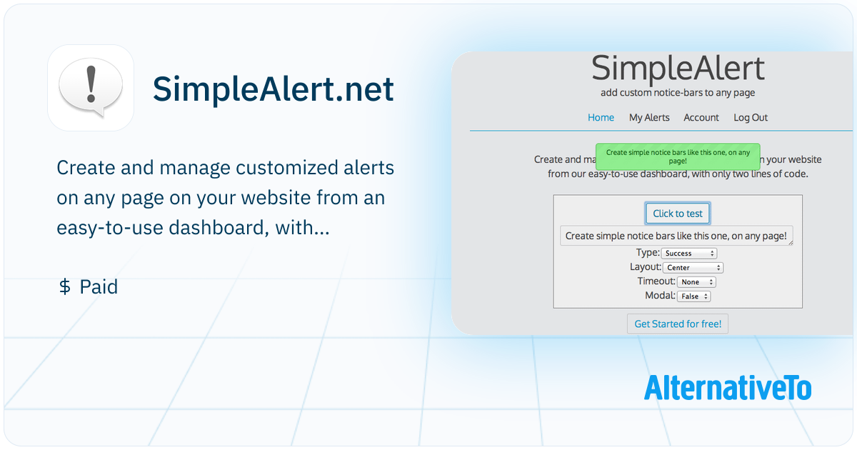 SimpleAlert.net: Create and manage customized alerts on any page ...