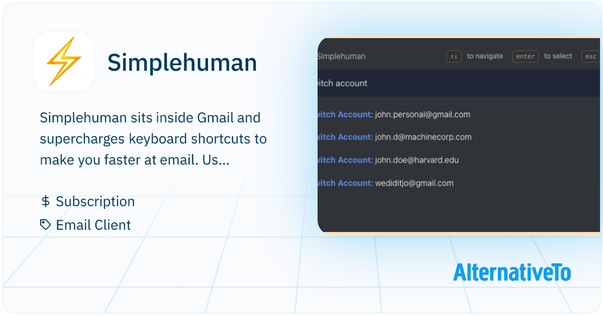 Simplehuman: Command bar and keyboard shortcuts for Gmail | AlternativeTo