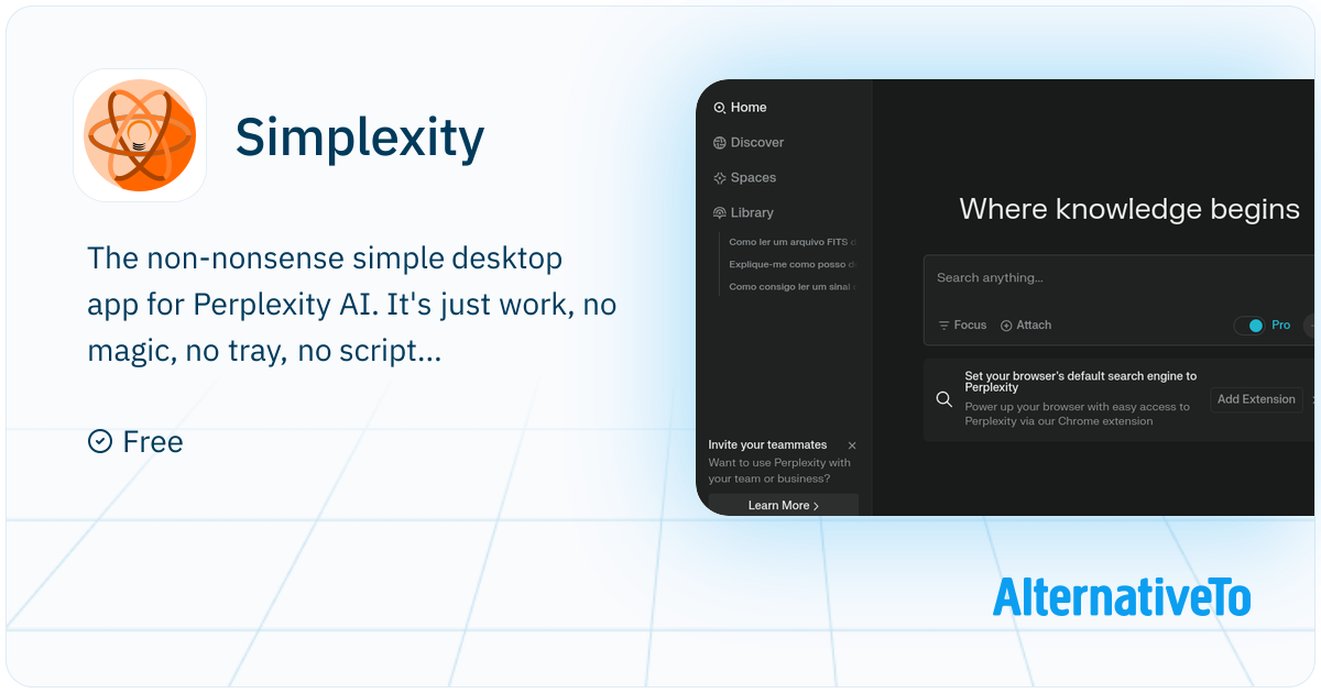Simplexity: Simple desktop app for Perplexity AI | AlternativeTo