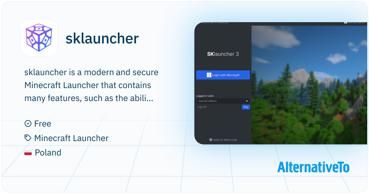 sklauncher: Secure and modern Minecraft Launcher! | AlternativeTo