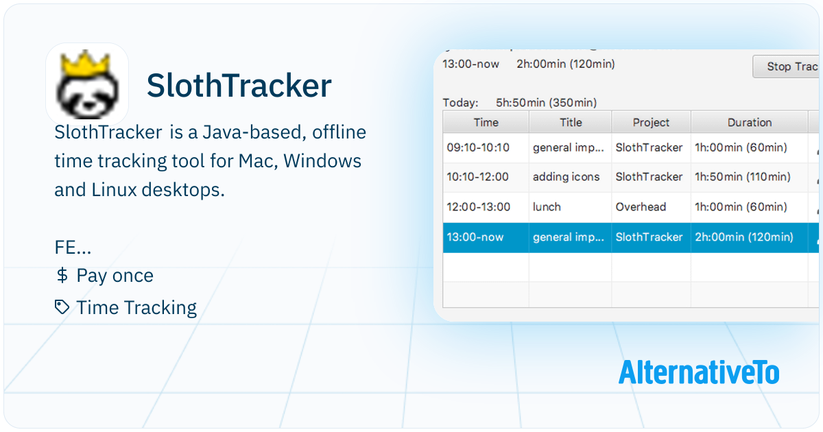 SlothTracker: Cross-platform, desktop time tracking software ...