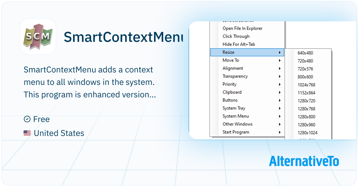 SmartContextMenu: Smart context menu for all windows in the system ...