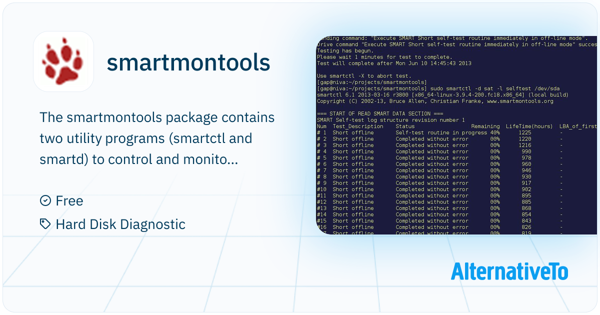 smartmontools: The smartmontools package contains two utility ...