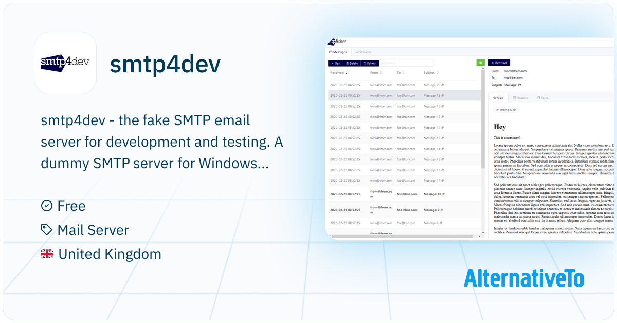 smtp4dev: The fake SMTP email server for development and testing ...