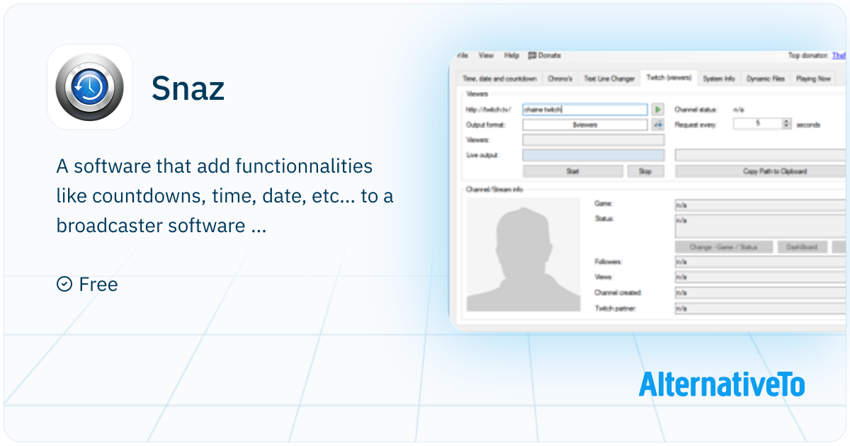 Snaz Timer Snaz: A software that add functionnalities like countdowns, time, date ...