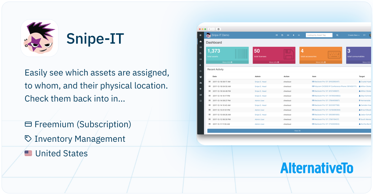 SnipeIT Open Source Asset Management Software AlternativeTo