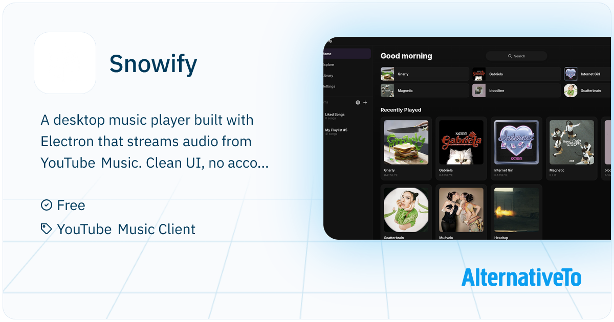 Snowify: A desktop music player built with Electron that streams audio ...