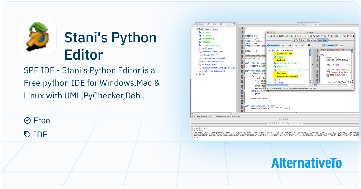 Stani's Python Editor: SPE IDE - Stani's Python Editor is a Free ...