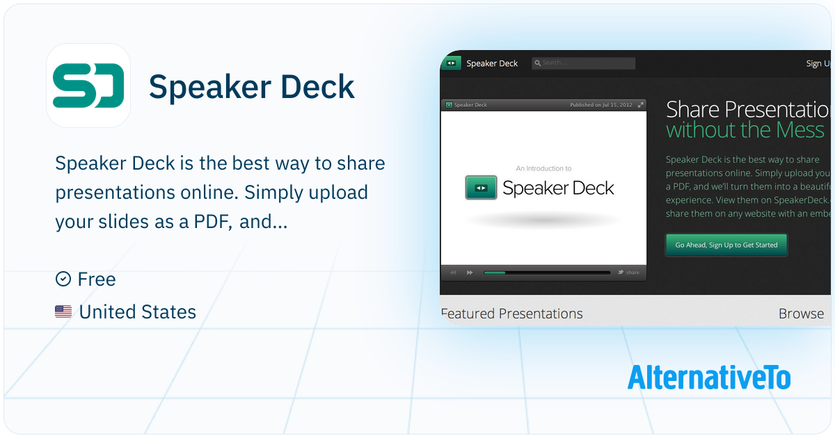 Speaker Deck: The best way to share presentations online. | AlternativeTo