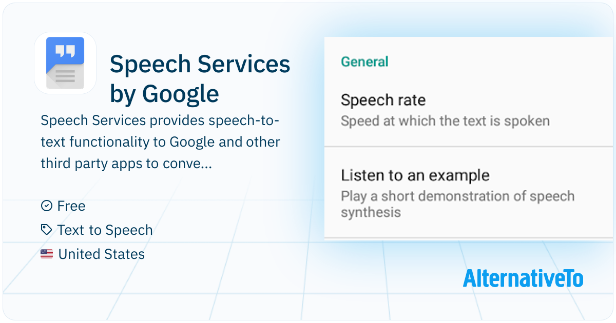 Speech Services by Google Provides texttospeech and speechtotext