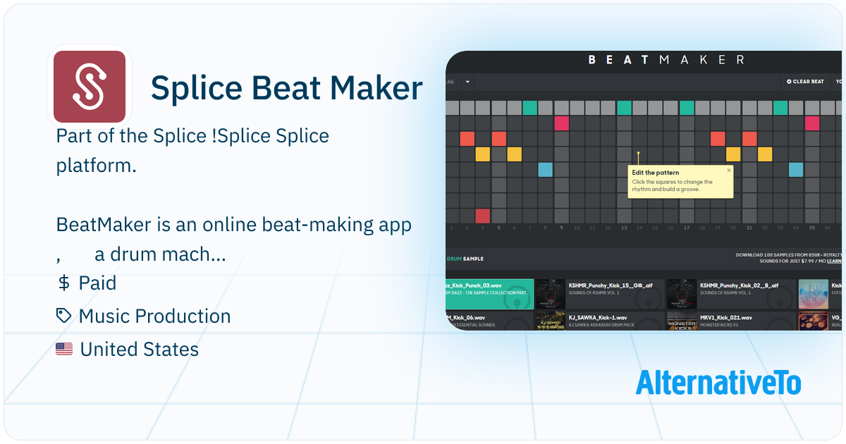 Splice Beat Maker: Beat Maker lets users create sequenced beats using ...