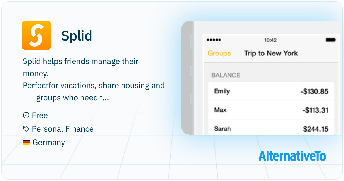 Splid Splid: Helps friends manage their money. | AlternativeTo