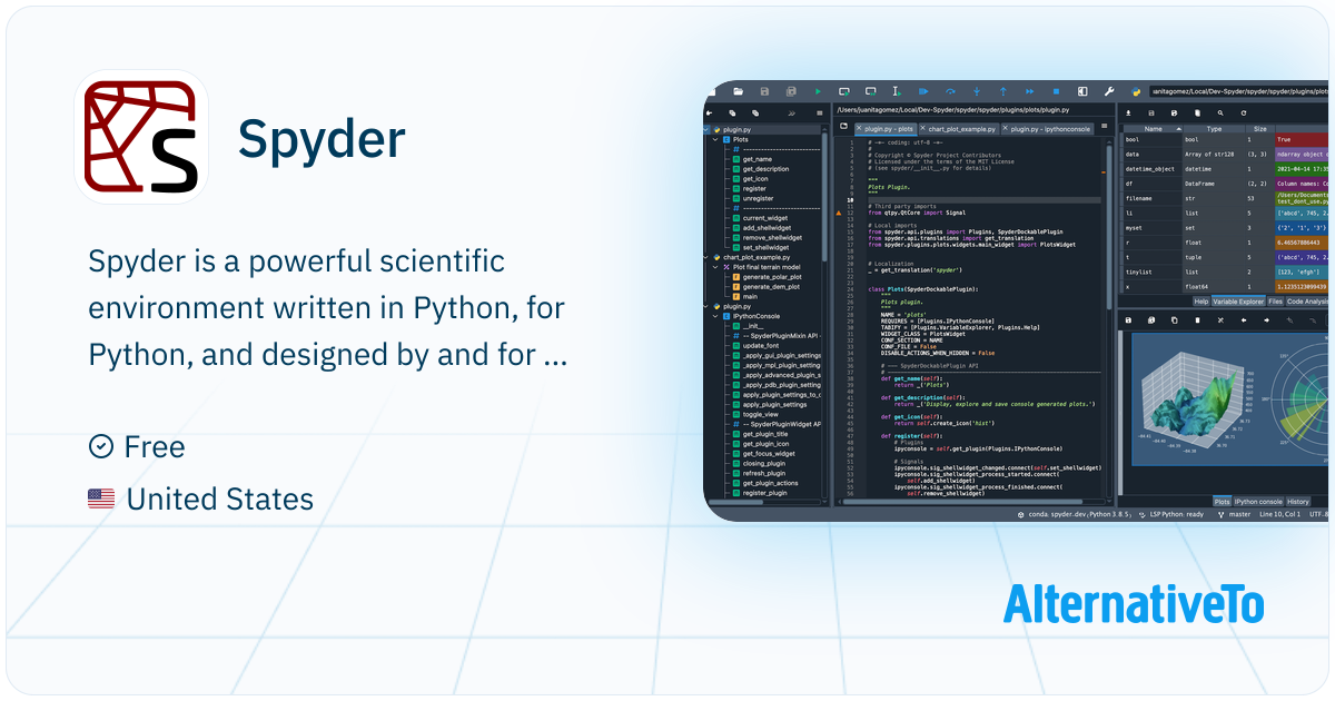 Spyder: Scientific development and analysis with Python | AlternativeTo