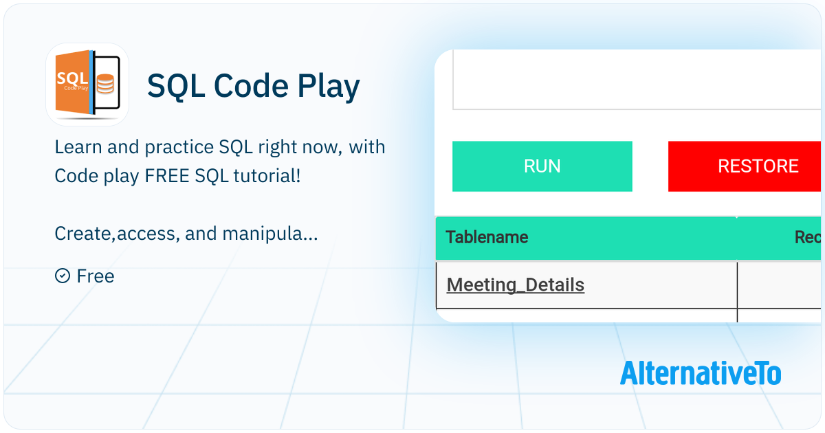 SQL Code Play: Learn and practice SQL right now, with Code play FREE ...