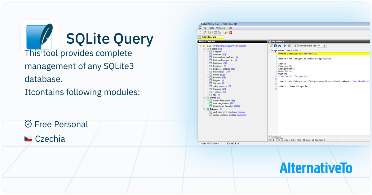 how to use sqlite in python | complete sqlite3... SQLite Query: This tool provides complete management of any SQLite3 ...