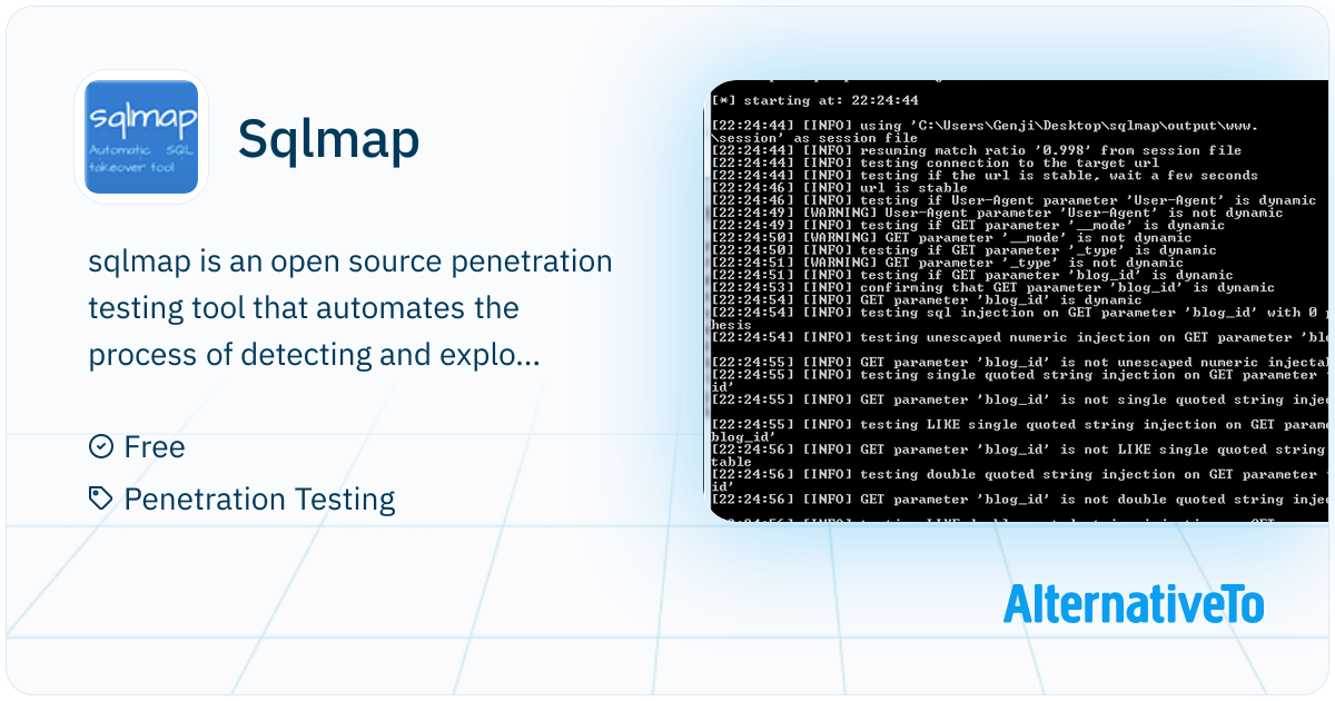 Sqlmap: Sqlmap is an open source penetration testing tool | AlternativeTo