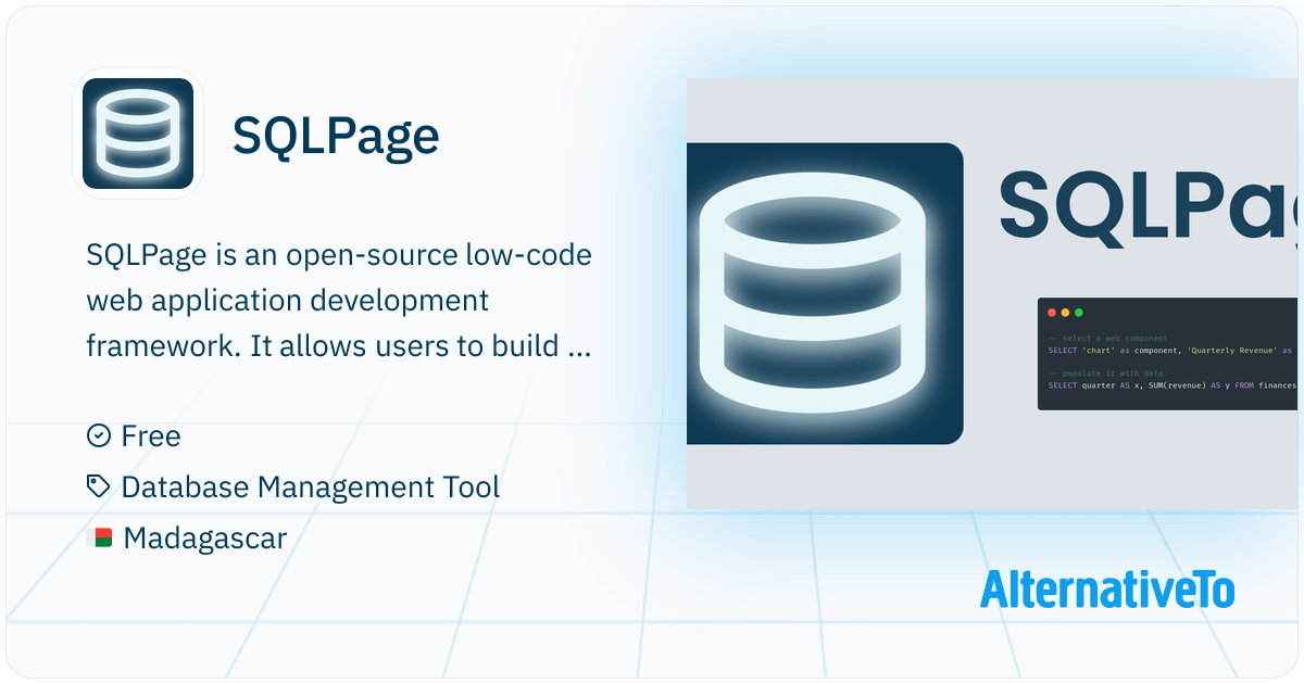 SQLPage: SQL-only webapp builder, empowering data analysts to build ...