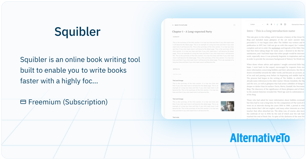 Squibler: Online book writing tool built to | AlternativeTo
