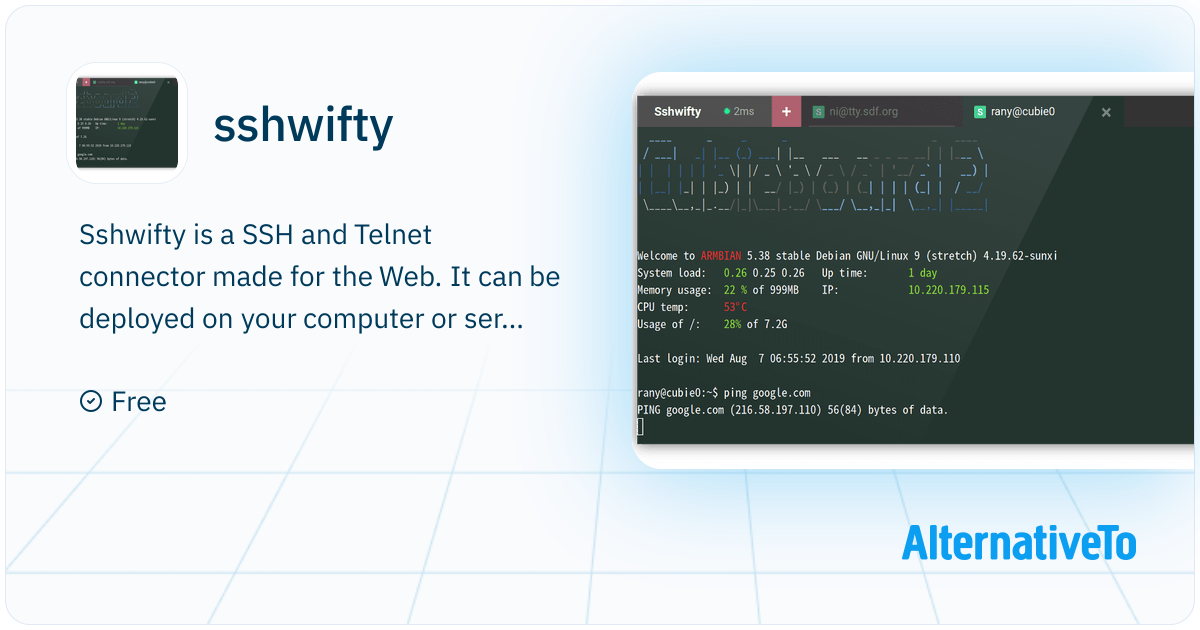 sshwifty: Web SSH & Telnet (WebSSH & WebTelnet client) | AlternativeTo
