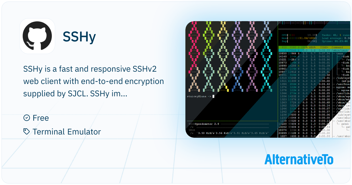 SSHy: HTML5 SSHv2 web client implementing E2E encryption that runs well ...