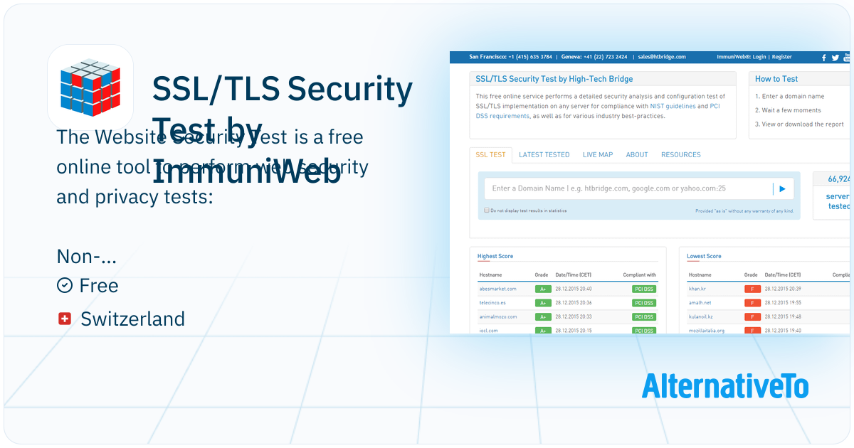SSL/TLS Security Test by ImmuniWeb: The Website Security Test is a free ...