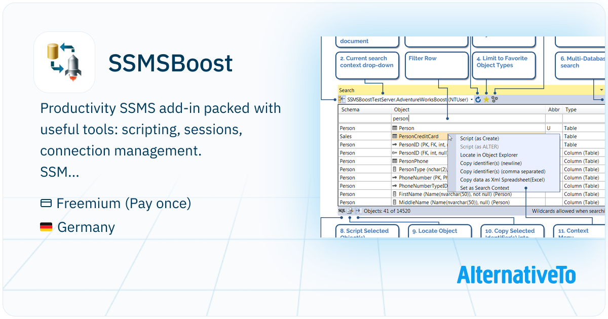 SSMSBoost: Enhances SQL Server Management Studio and adds features like ...