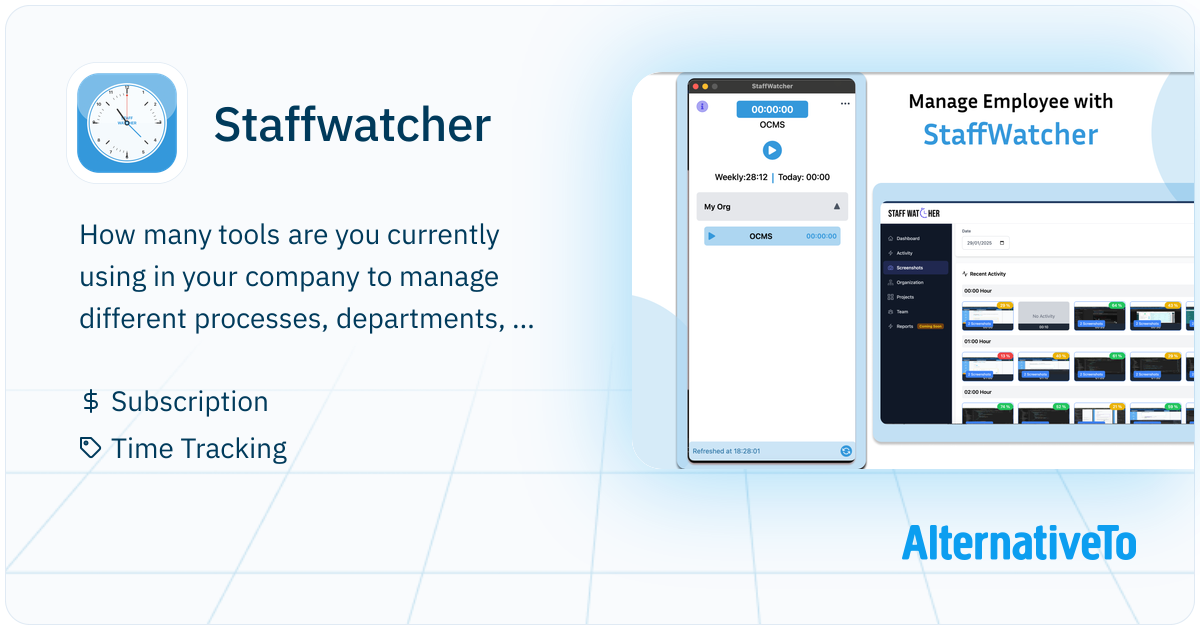 Staffwatcher: Ll in one tool for productivity, communication, project ...
