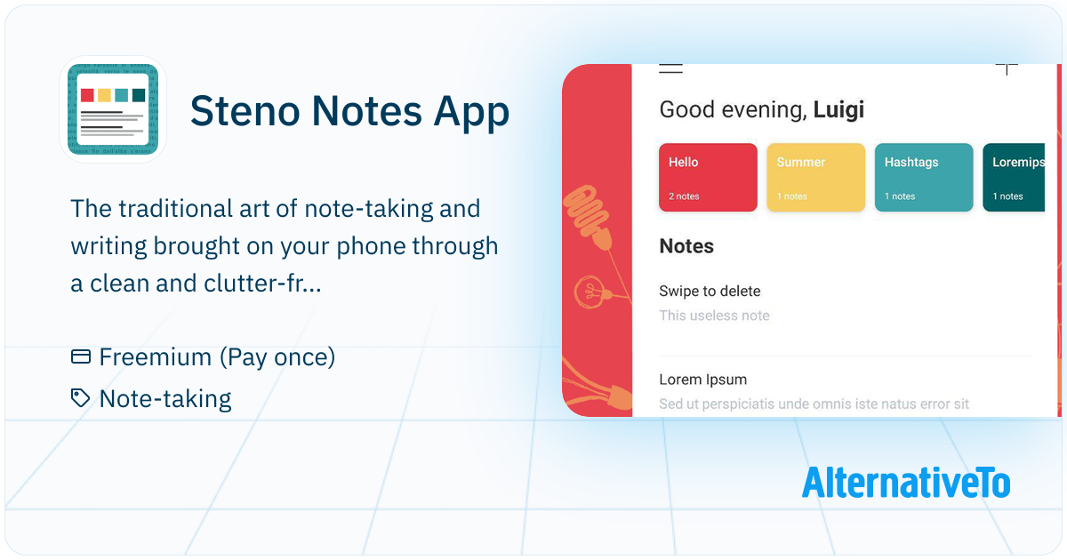 Steno Notes: Steno is a lightweight note taking and writing app ...