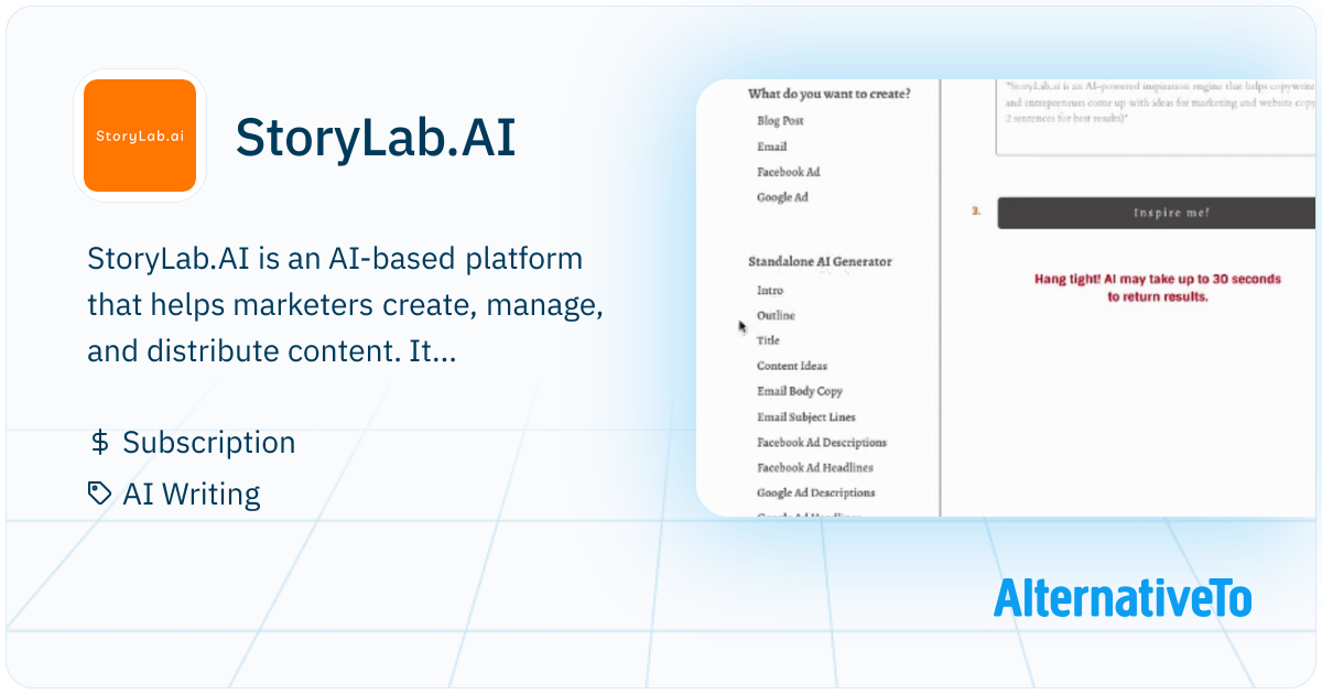 Story Lab StoryLab.AI: StoryLab | AlternativeTo