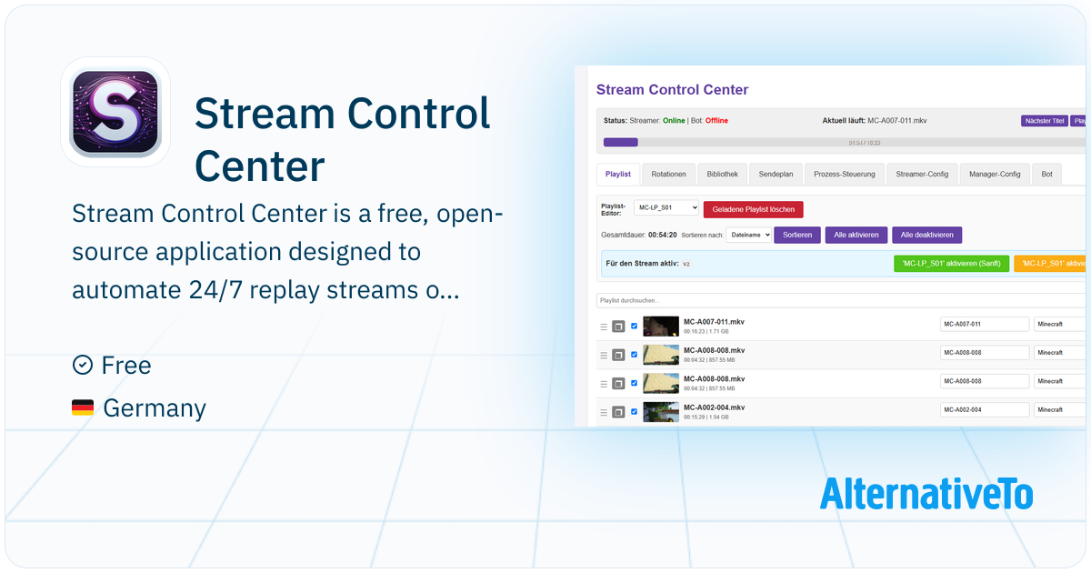 Stream Control Center: Open-Source-Tool zur Automatisierung eines 24/7 ...