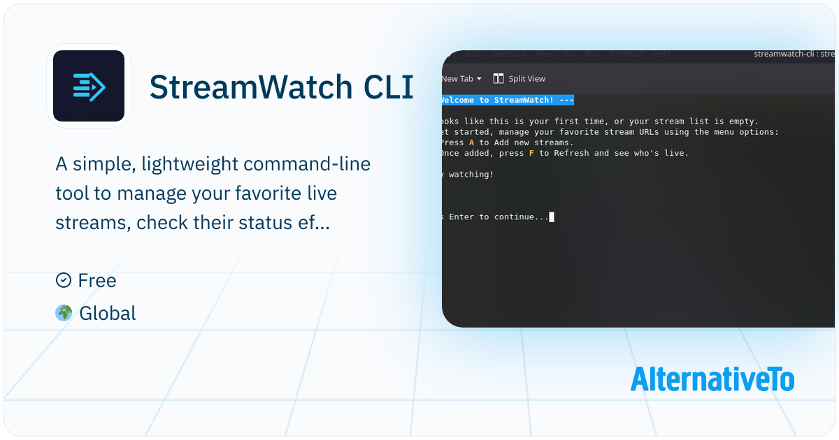 StreamWatch CLI: A simple, lightweight command-line tool to manage your ...