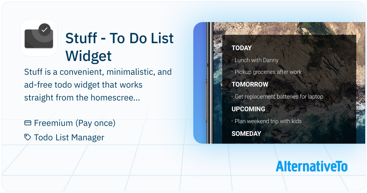 Stuff - To Do List Widget: Stuff is a convenient, minimalistic, and ad ...