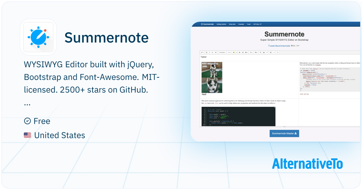 Summernote Js Summernote: WYSIWYG editor built with jQuery, Bootstrap and Font ...