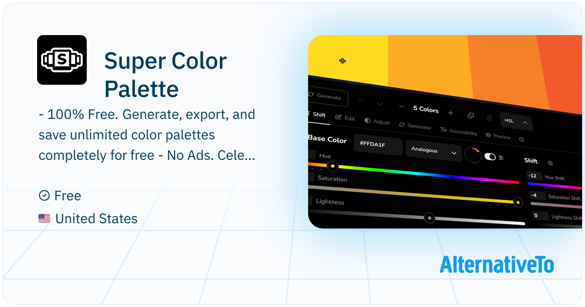 Super Color Palette: Generate super awesome color palettes by shifting ...