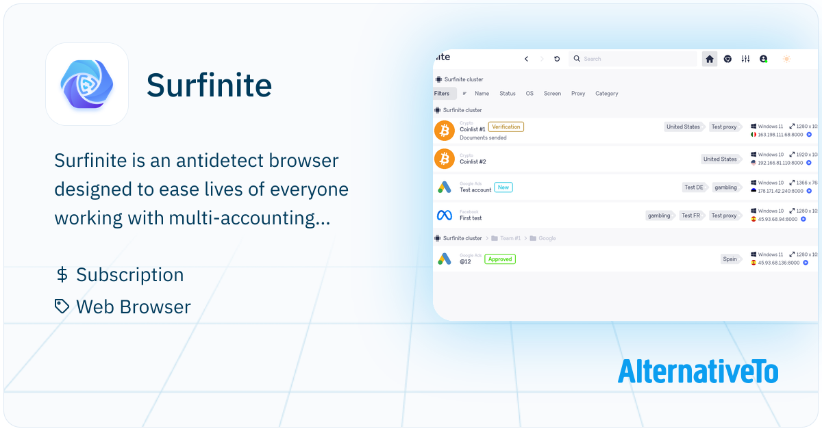 Surfinite : Antidetect browser that’s designed to ease lives of ...